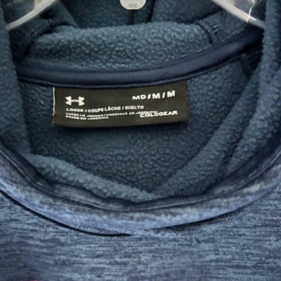 Under Armour Cold Gear Hoodie Loose M Navy Pink Activewear Running Casual Warm - Picture 8 of 9
